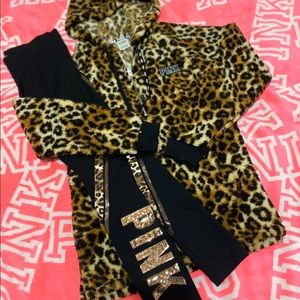 Pink Leopard Sherpa and Bling